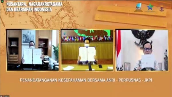 Tingkatkan Sinergitas, Perpusnas, ANRI, dan JKPI Tandatangani Kesepahaman Bersama